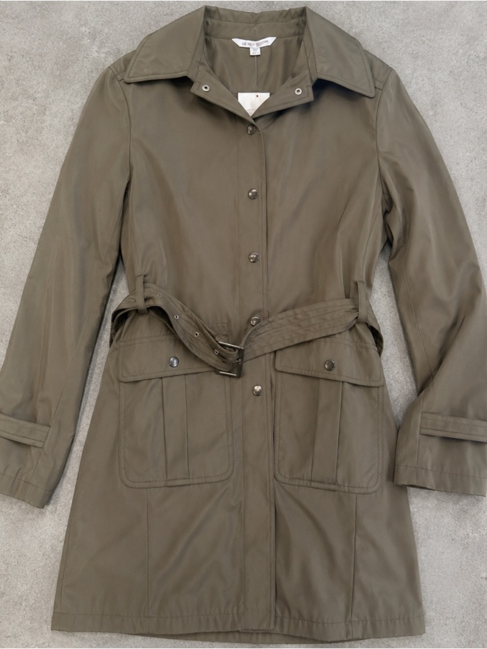 Lilac Bloom Olive Green Belted Trench Coat Women’s 2XL NWT
